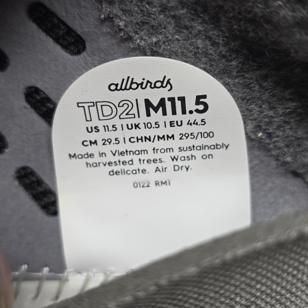 Allbirds Tree Dasher 2 Men's Running Shoes Natural Black Sz US 11.5 Pre-owned - Picture 4 of 10